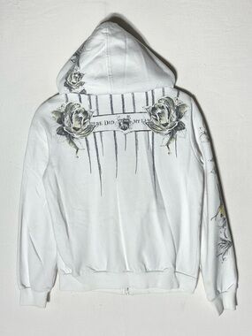 Vintage Y2K RARE L.A.M.B. Gwen Stefani White Where Did My Lamb Go Zip Hoodie M